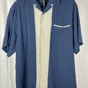 Casual Vintage Retro Nat Nast 100% Silk button down MCM Bowling shirt. Unisex